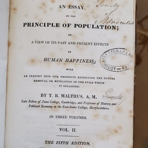 **RARE** An Essay on the Principle of Population...Malthus, Thomas R.1817 - Picture 4 of 11